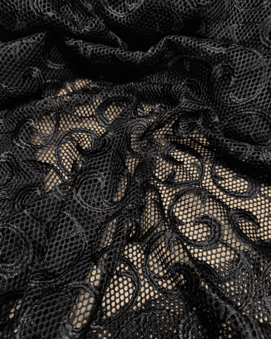 Dentelle sur Résille "Evanescence" - par 10 cm