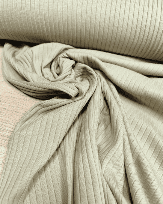 Jersey Côtelé Olive- par 10 cm