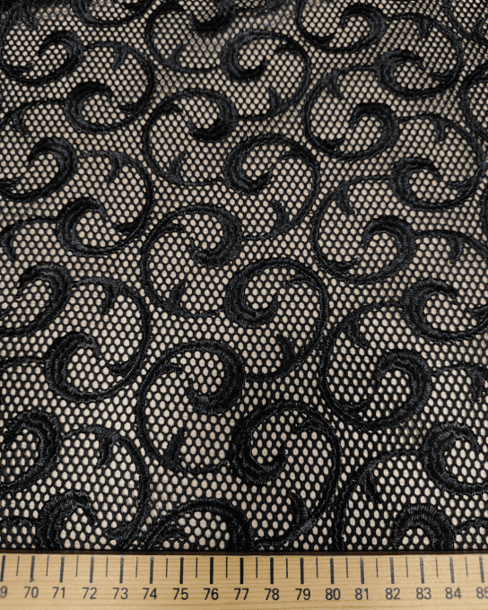 Dentelle sur Résille "Evanescence" - par 10 cm