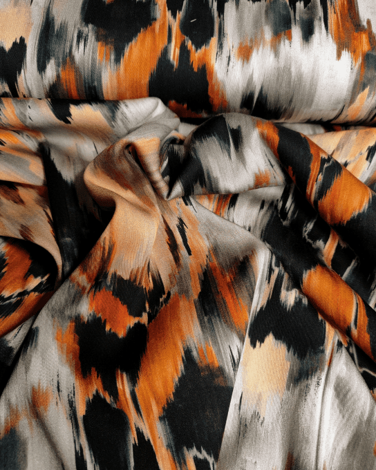 Satin de Viscose Stretch Vibrato Grise - par 10 cm 