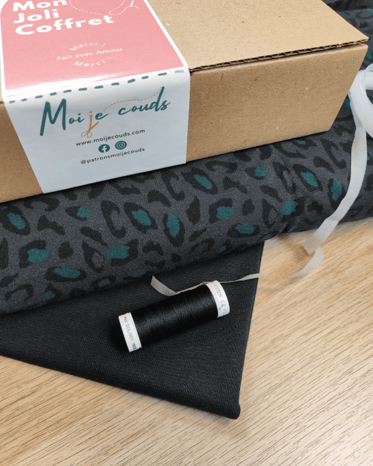 Mon Joli Coffret - La blouse Belam - Popeline de viscose Bagheera Anthracite- Eglantine et Zoé