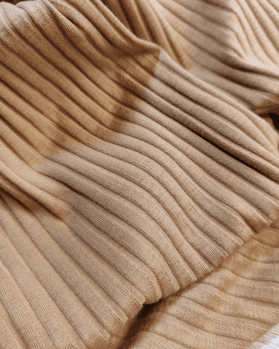 Jersey Côtelé Camel - par 10 cm