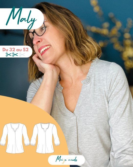 PDF-Patron Le Top Maly du 32 au 52- VERSION NUMERIQUE  -  