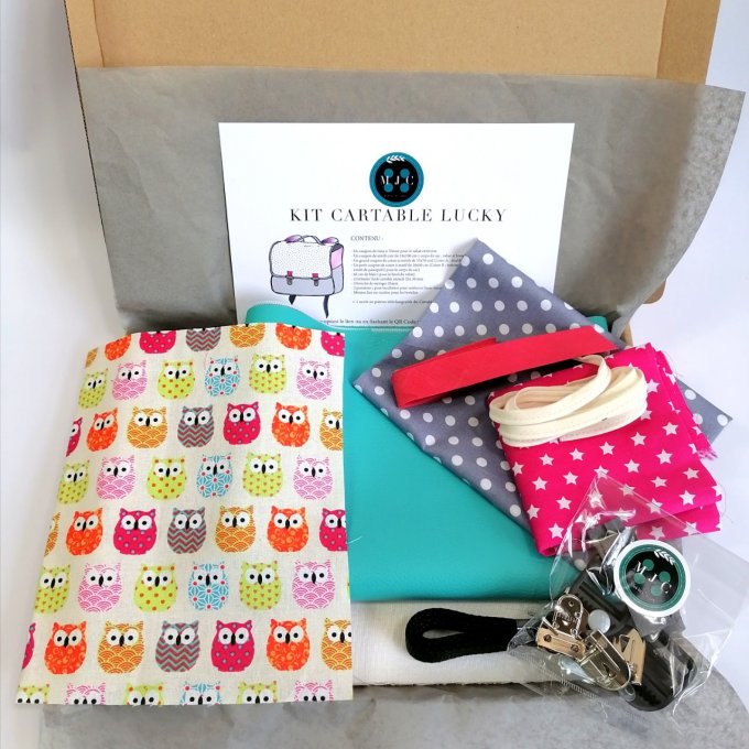 Kit cartable maternelle [ Hiboux -Turquoise ] 6