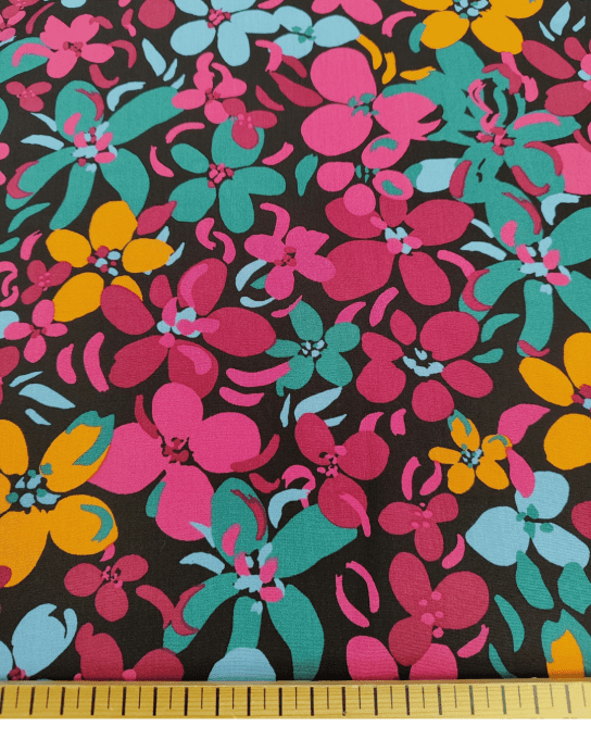 Popeline de Viscose Flower - par 10 cm