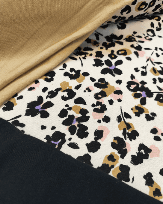  French Terry Brossé Panthère Poudrée - par 10 cm