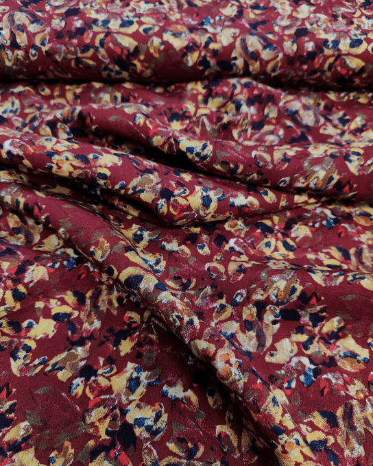 Popeline de viscose Oiselle Bordeaux - par 10 cm