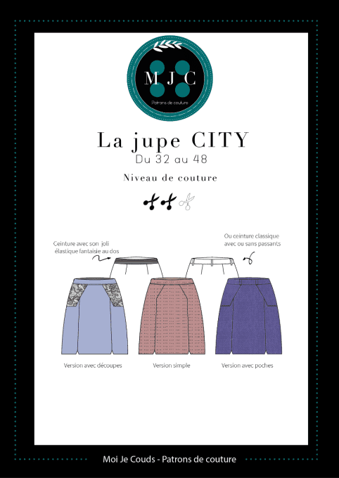 PDF- Patron la Jupe city du 32 au 48 -VERSION NUMERIQUE