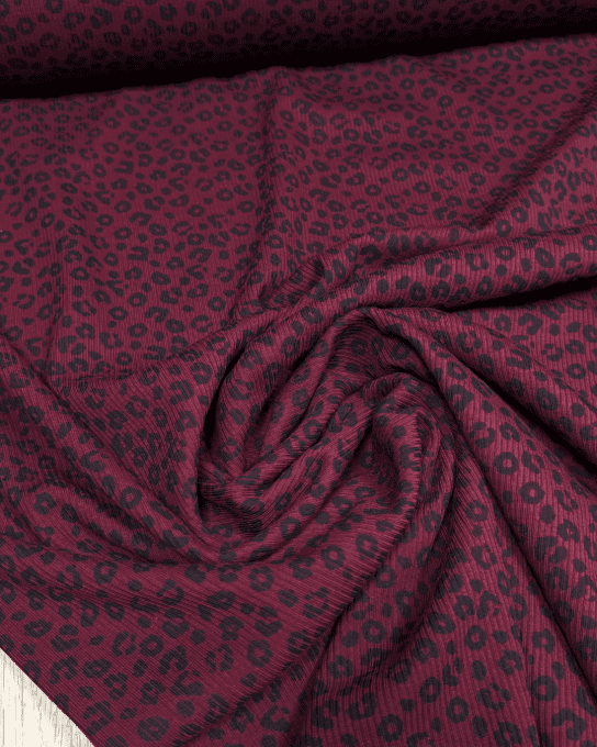 Jersey de Coton Fines Côtes Savannah Bordeaux - par 10 cm 
