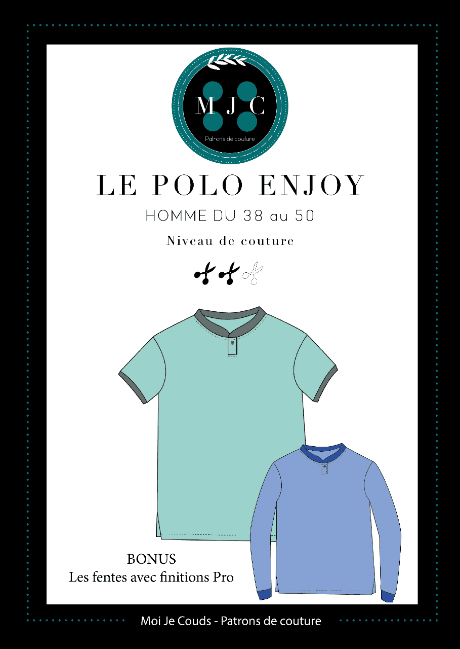 PDF-Patron Le  Polo Enjoy Homme du 38 au 50 - VERSION NUMERIQUE
