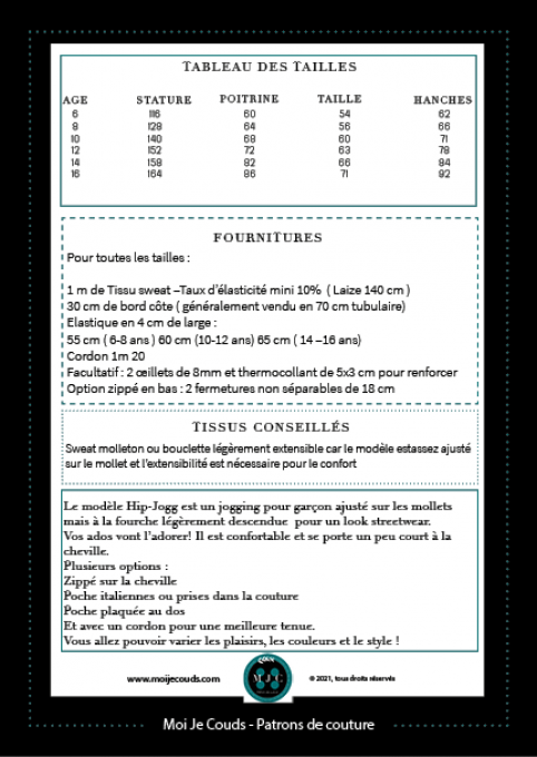 PDF-Patron Hip-Jogg 6 -16 ans -VERSION NUMERIQUE-