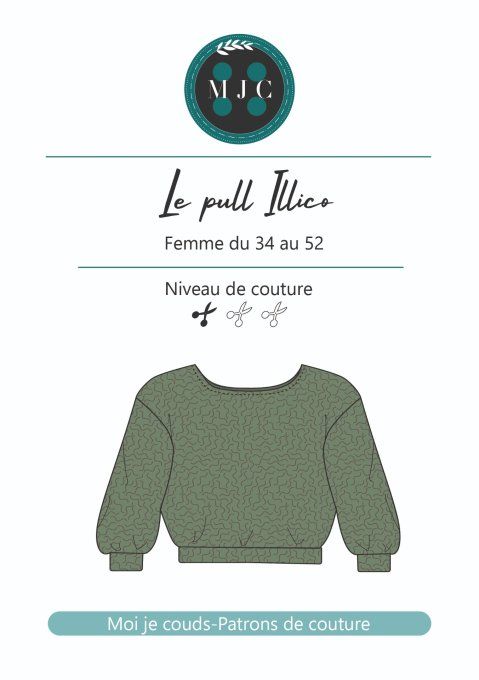 Patron Pull ILLICO  du 34 au 52 -VERSION POCHETTE-