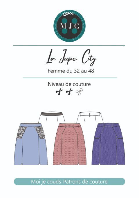  Patron la Jupe city du 32 au 48 -VERSION POCHETTE-