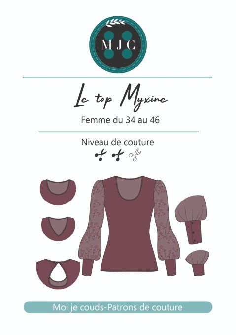 PDF- Patron Top MYXINE  du 34 au 46 -VERSION NUMERIQUE -