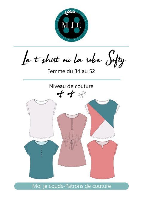 PDF-Patron Le T-shirt ou la robe SOFTY du 34 au 52 - VERSION NUMERIQUE
