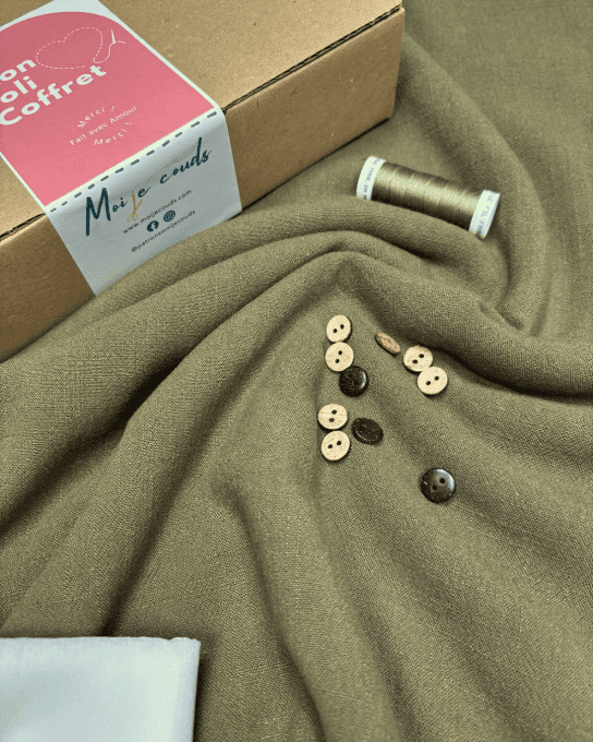Mon Joli Coffret - La robe Aliz - Lin Viscose Lavé Kaki