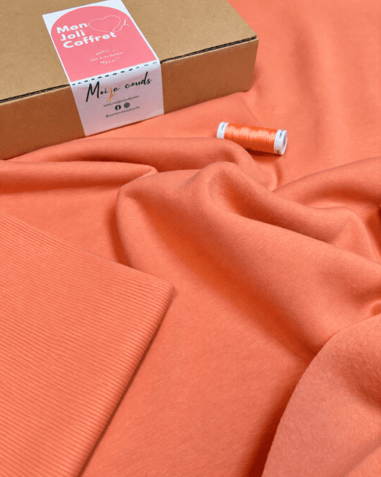 Mon Joli Coffret - Le Sweat Lovenn - Sweat Molleton Brossé Cosy Saumon - Version Col simple