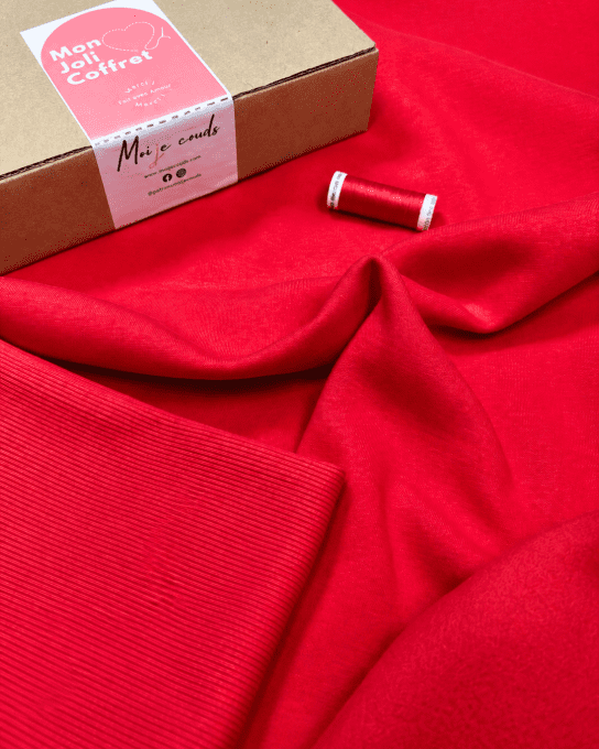 Mon Joli Coffret - Le Sweat Lovenn - Sweat Molleton Brossé Cosy Rouge Grenat - Version Col simple