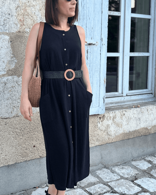 Lin Viscose Lavé Horizon Noir Essentiel - Coupon 1.70m