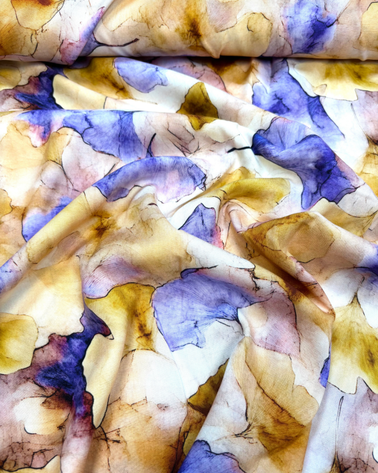 Popeline de Viscose Ginkgo- par 10 cm 