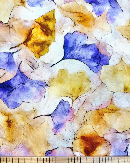 Popeline de Viscose Ginkgo- par 10 cm 