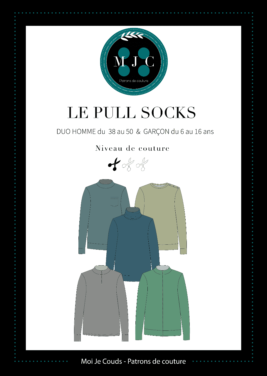 PDF-Le pull Socks Duo Homme 38-50 / Garçon 6-16 ans- VERSION NUMERIQUE-