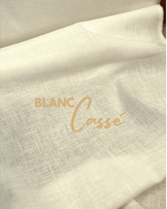 Tissu Lin Léger Minéral Blanc Cassé - par 10 cm  