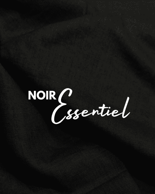Tissu Lin Léger Minéral Noir Essentiel - par 10 cm 